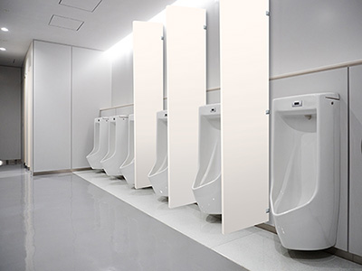 urinals tall barrier